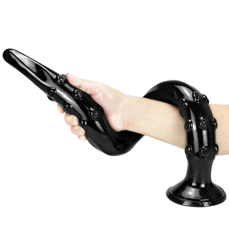 24 Inch Extra Long Black Tentacle PVC Dildo Anal Snake