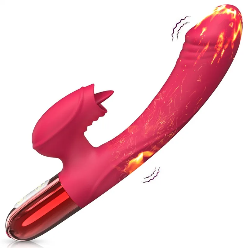 Heated G-Spot Vibrator with Tongue