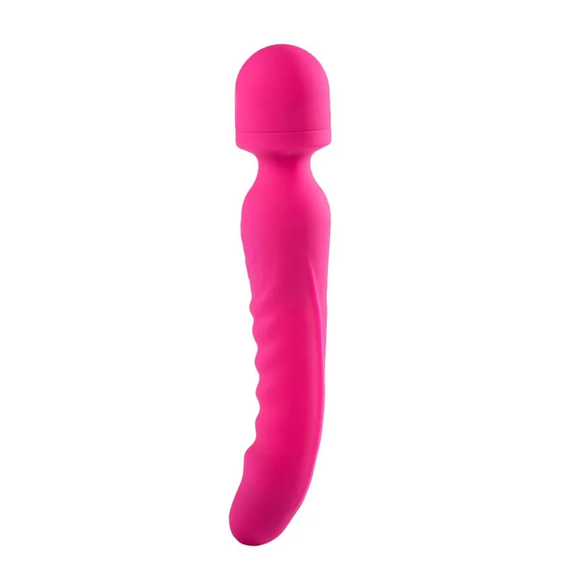 Heating Double-Headed Wand Massager Dildo Vibrator Clit Stimulator