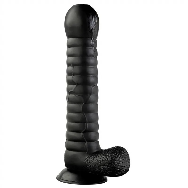 10.5 Inch Black Realistic Dildo PVC Suction Cup Dildo