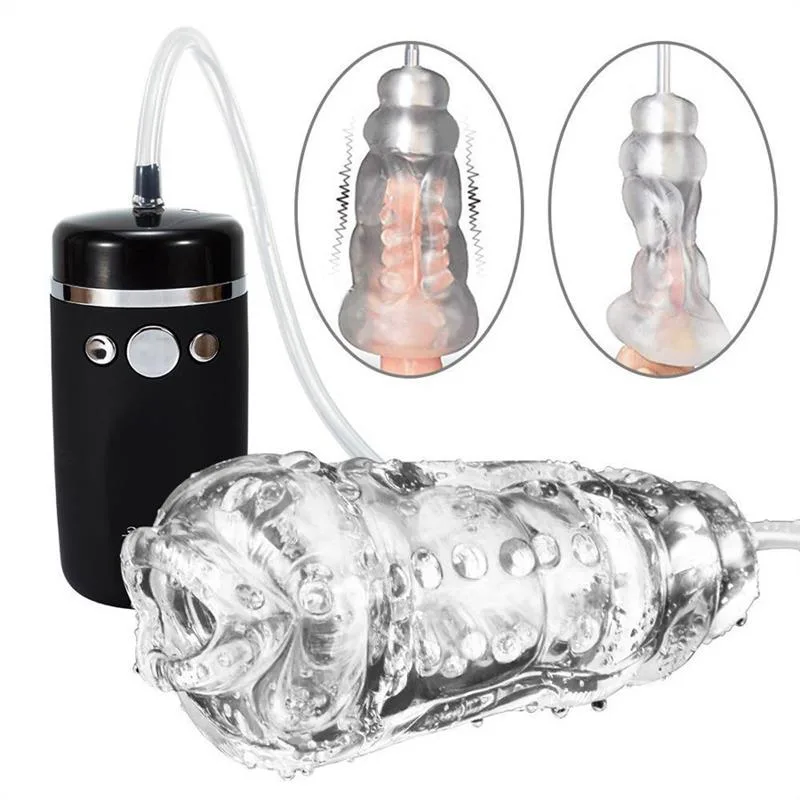 Electric Transparent Male Suction Masturbator Penis Vibrator