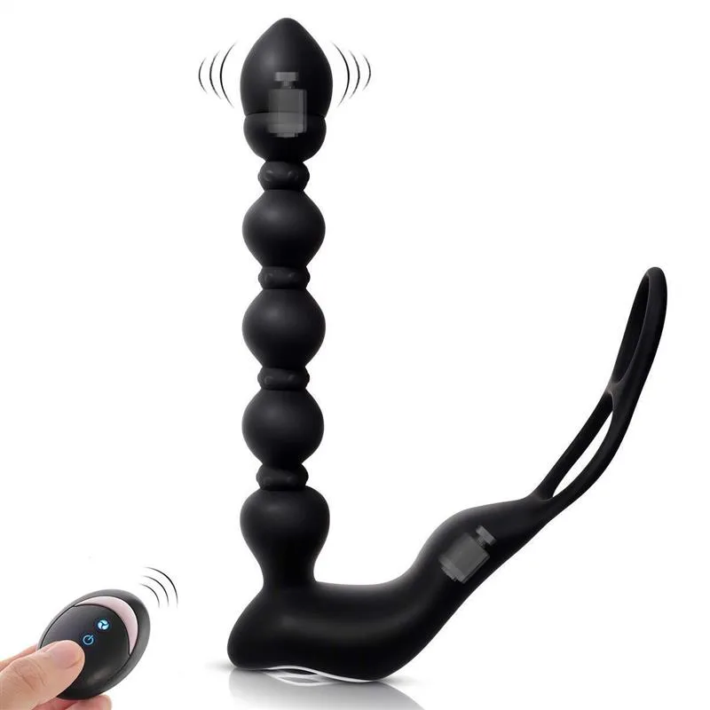 Heating Anal Beads Butt Plug Male Prostate Massager