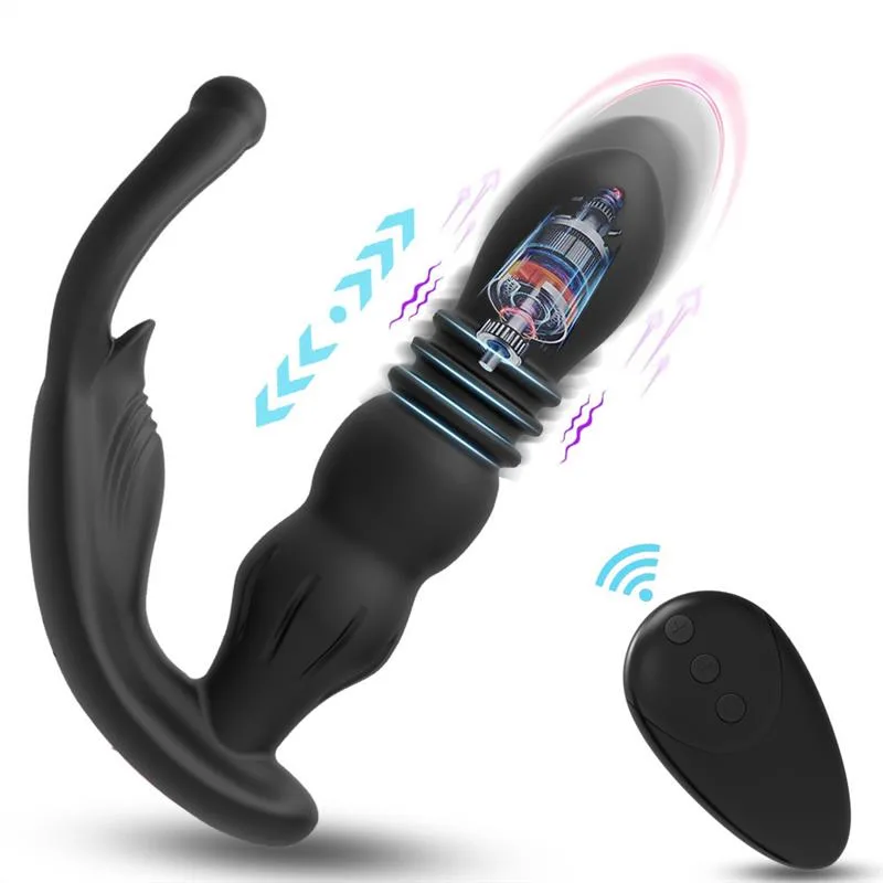 Remote Control Thrusting Prostate Massager Anal Plug Vibrator